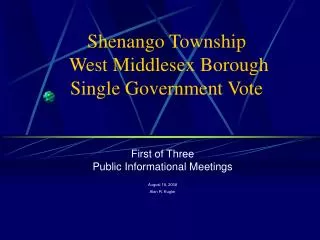 Shenango Township West Middlesex Borough Single Government Vote