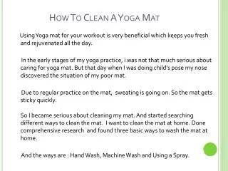 How To Clean A Yoga Mat