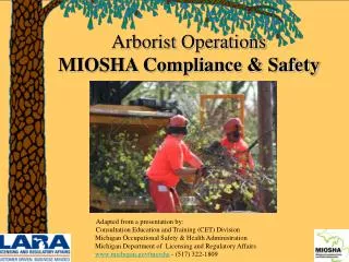 Arborist Operations MIOSHA Compliance &amp; Safety