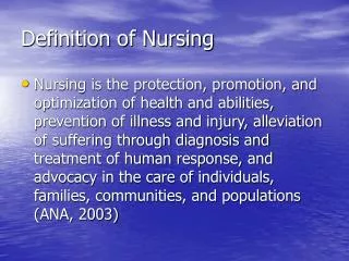 Definition of Nursing
