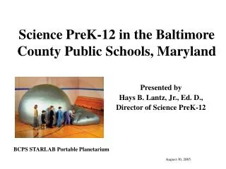 Science PreK-12 in the Baltimore County Public Schools, Maryland