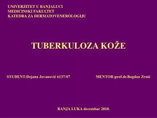 tuberkuloza ko e