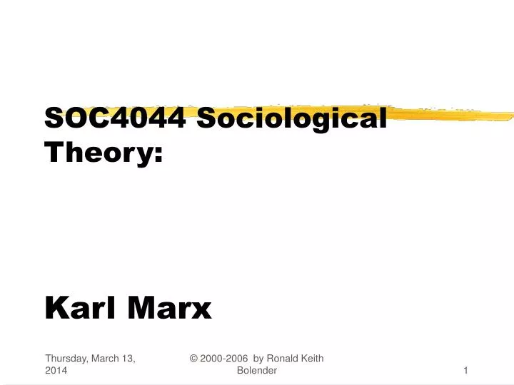 soc4044 sociological theory karl marx