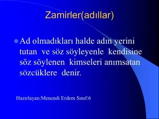 zamirler ad llar