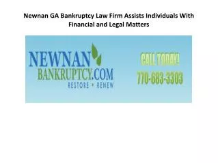 Bankruptcy Attorney Newnan GA