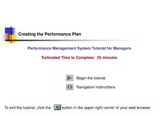 Creating the Performance Plan