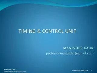 TIMING &amp; CONTROL UNIT