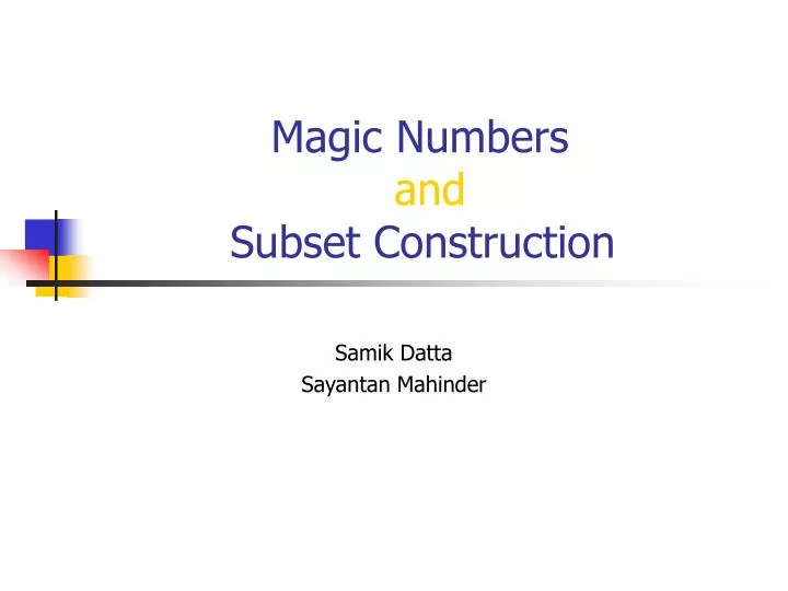 presentation magic number