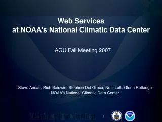Web Services at NOAA’s National Climatic Data Center