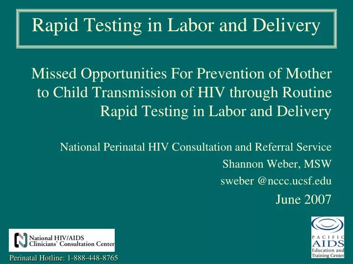 rapid testing in labor and delivery