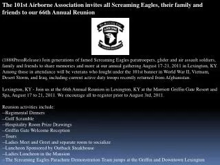 the 101st airborne association invites all screaming eagles,