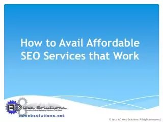 How To Avail Affordable SEO Services That Works