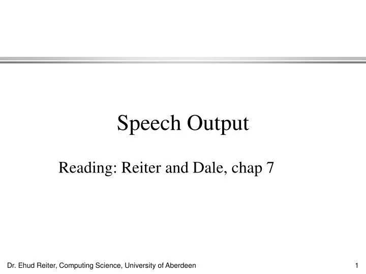 speech output