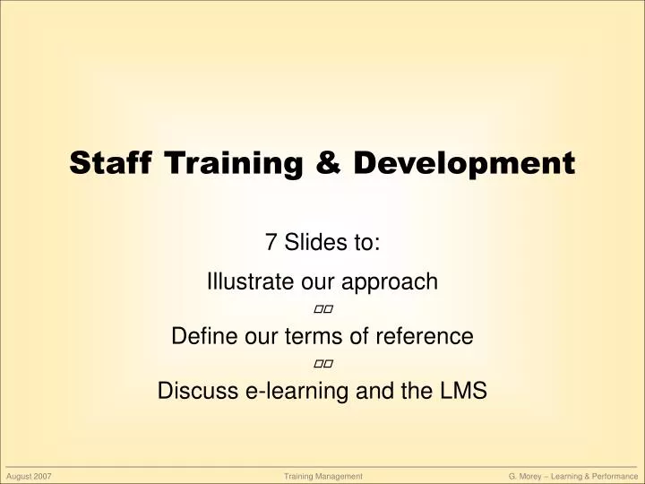 staff training development
