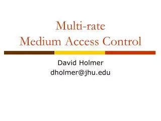 Multi-rate Medium Access Control
