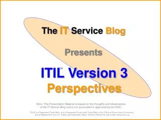 The IT Service Blog Presents