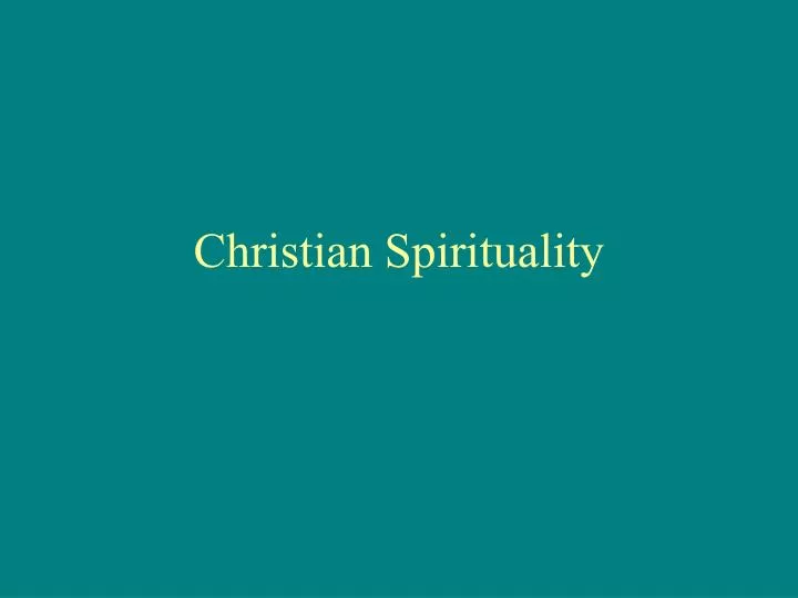 christian spirituality