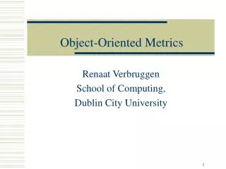 Object-Oriented Metrics