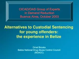 CICAD/OAS Group of Experts in Demand Reduction Buenos Aires, October 2003