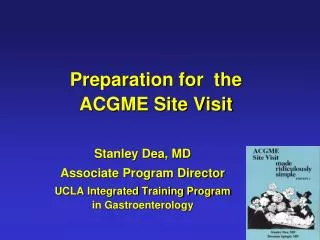 Preparation for the ACGME Site Visit