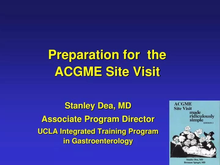 preparation for the acgme site visit
