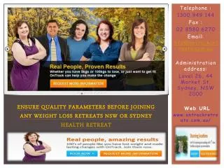 ensure quality parameters before joining health retreats syd