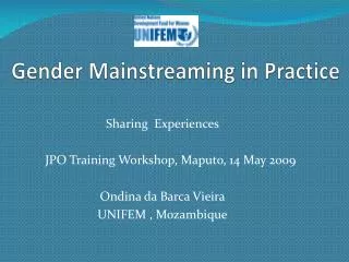 Gender Mainstreaming in Practice