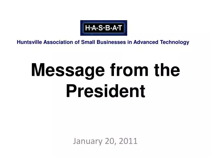 message from the president