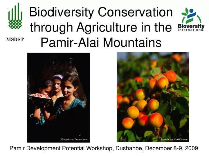 biodiversity conservation through agriculture in the pamir alai mountains
