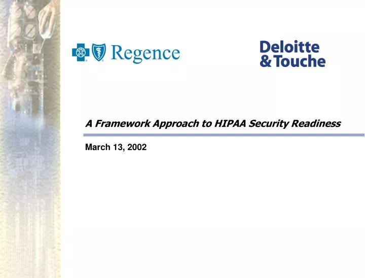 a framework approach to hipaa security readiness