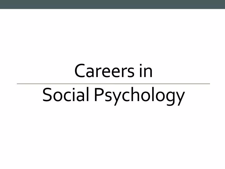 careers in social psychology