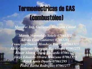 termoel ctricas de gas combust leo