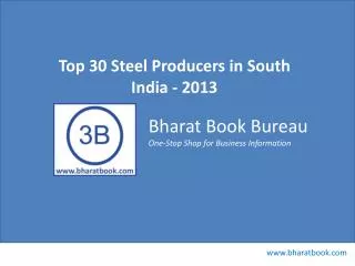 Top 30 Steel Producers in South India - 2013