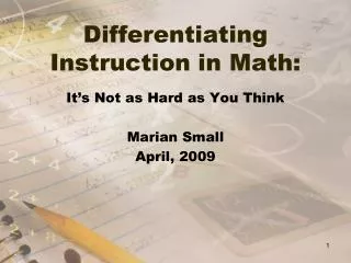 Differentiating Instruction in Math: