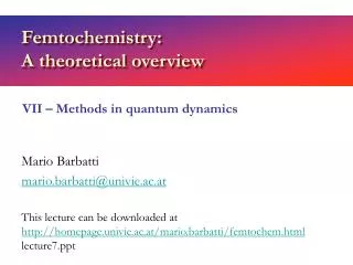 Femtochemistry: A theoretical overview