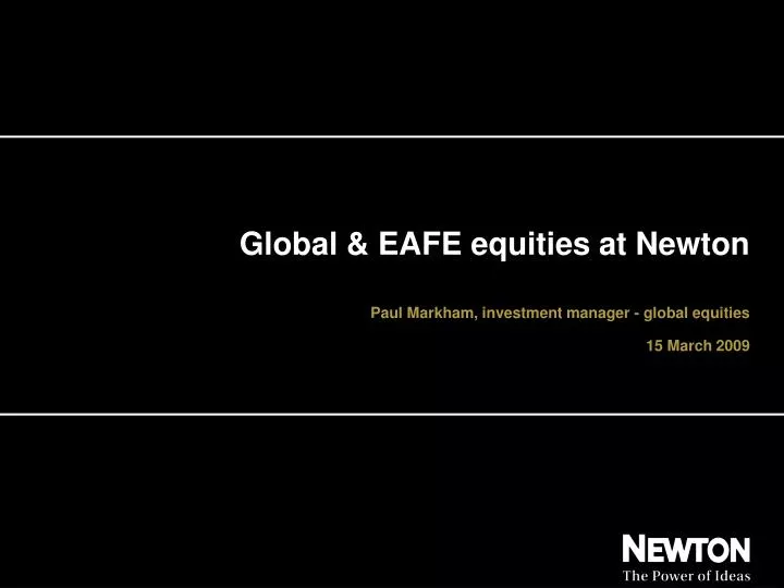 global eafe equities at newton