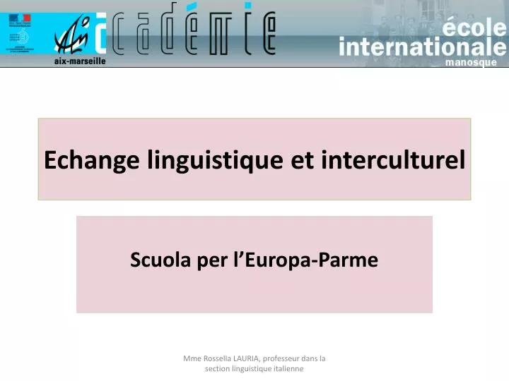 echange linguistique et interculturel