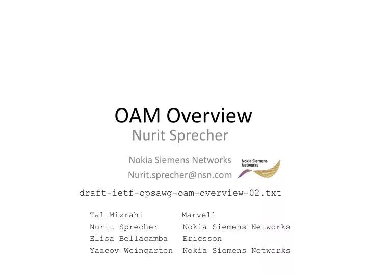 oam overview