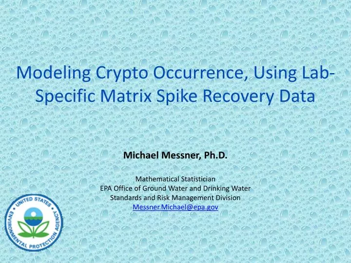 modeling crypto occurrence using lab specific matrix spike recovery data