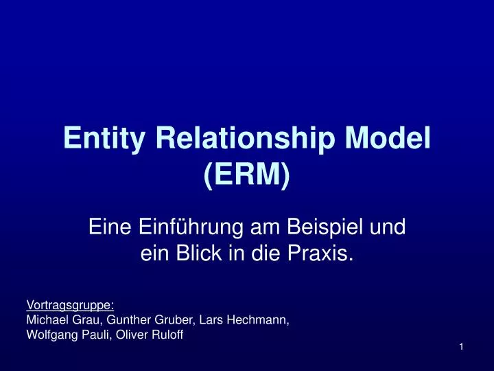 entity relationship model erm