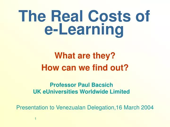 the real costs of e learning