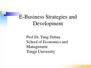 E-Business Strategies and Development