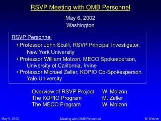RSVP Meeting with OMB Personnel