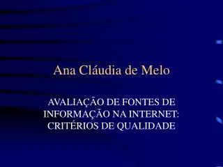 ana cl udia de melo