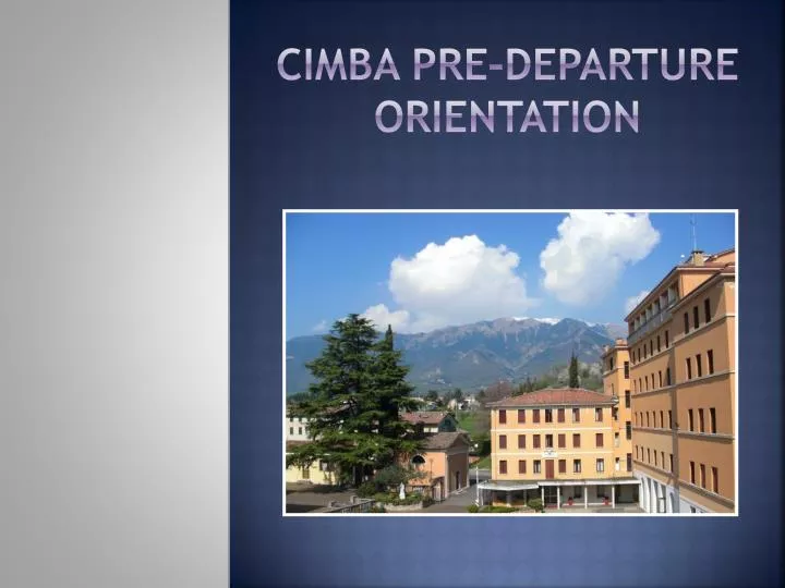 cimba pre departure orientation