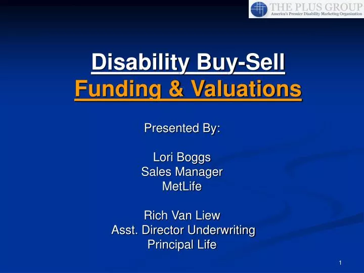 disability buy sell funding valuations