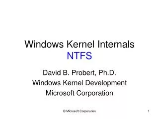Windows Kernel Internals NTFS