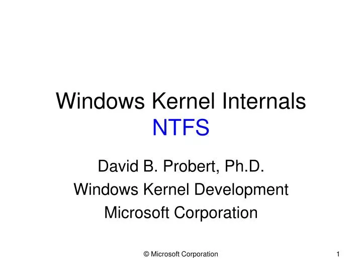 windows kernel internals ntfs