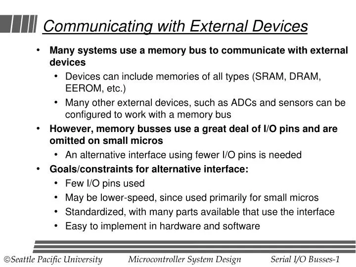 communicating with external devices