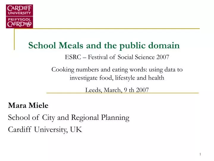 school meals and the public domain